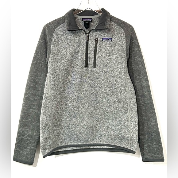 Patagonia Men's Better Sweater 1/4 Zip Fleece Lined Pullover Nickel Forge Grey S
